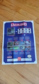 Overlord NES Nintendo Virgin Games Insert Poster Map Guide - NO MANUAL OR GAME