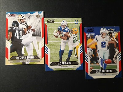 Lot Of 3 2021 Score Red Parallel Greg Zuerlein Mo Alie-Cox Tre' Quan Smith Mint