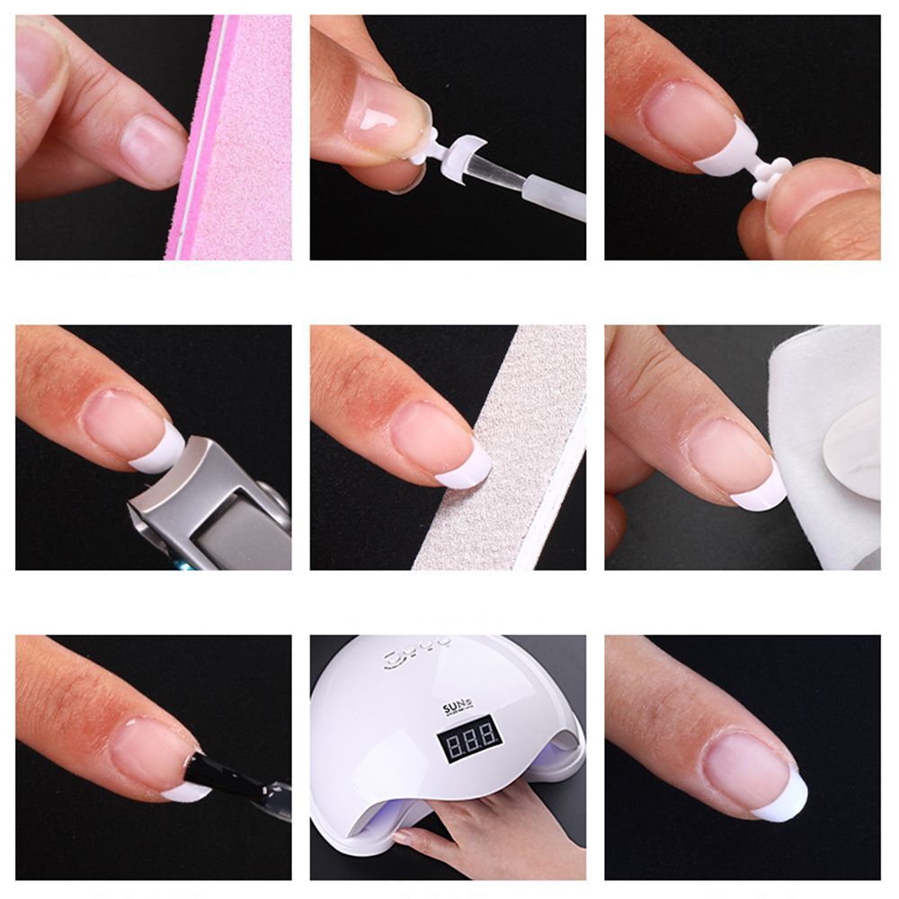 Manicure Tools Short Fake Nails Moon Shape Nail Half Cover French Nail