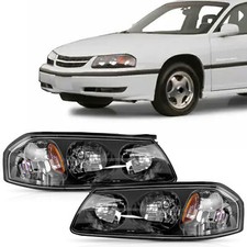 Headlights Without Bulbs Left Right For 2000-2005 Chevy Impala Headlamps Headlights Without Bulbs Left Right For 2000-2005 Chevy Impala Headlamps