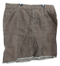 Old Navy Women's Plus Size Brown Corduroy Distressed Skirt Size 22