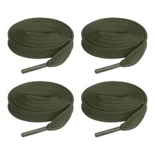 2 Pairs Flat Shoe Laces 2/5" x 39" Polyester Sneaker Shoestring, Army Green