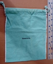Tiffany  Co Large 7"x9  Blue Jewelry Drawstring Cinch Flannel Dust Bag / Pouch