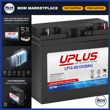 12V 20Ah AGM Deep Cycle Battery - Rechargeable SLA, High Performance, Long Lasti