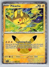 Carta Pokemon Holo Pikachu 051/128 29/30 30° anniversario quasi nuova venditore USA