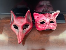 Máscaras de gato y zorro de Ca'Macana, Venecia, Italia