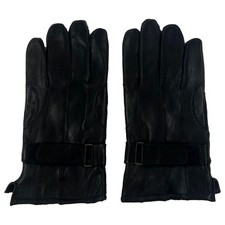 Mens Black Leather Gloves with Ilightweight Plush Lining