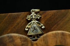 925 Sterling silver little girl April birthstone pendant charm