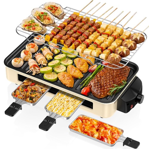 Electric Indoor Grill 1500W -2 in 1 Smokeless Indoor Grill for Kitchen ...