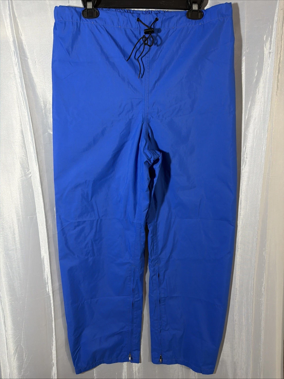 Goretex Pants Men's L Reg Blue Waterproof 10X Straight Leg Rain Shell Drawstring