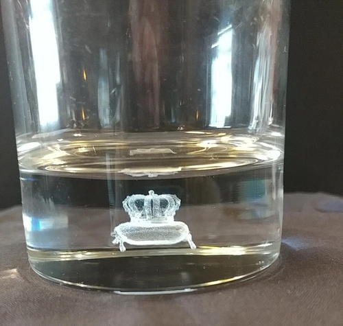3D Hologram Crown Royal Floating Laser Etched Logo Whisky Glass 3-3/4" (66A) - Picture 2 of 2