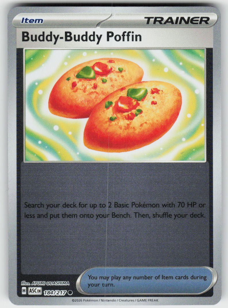 Buddy-Buddy Poffin Common ME: Ascended Heroes 184/217 NM Reverse Holo