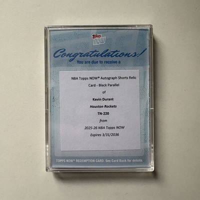2025-26 Topps Now NBA Kevin Durant #220 Rare Air Auto Relic Redemption Black /10