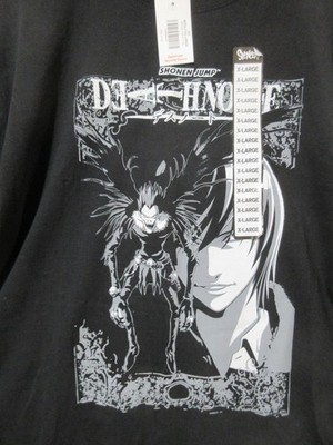 NWT Sz XL Death Note Y2K T Shirt Mens Black Anime Manga Yagami