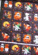 1 yd 100 Cotton Fabric "Boo-Ligans " by SSI, Halloween Ghosts, Mummies Vampires