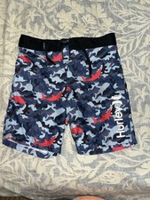 Hurley Boys Blue Camo Sharks Swim Trunks Size 6 R45