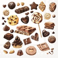 20 Servietten Sweet Chocolate - SüßE Schokolade 33X33Cm