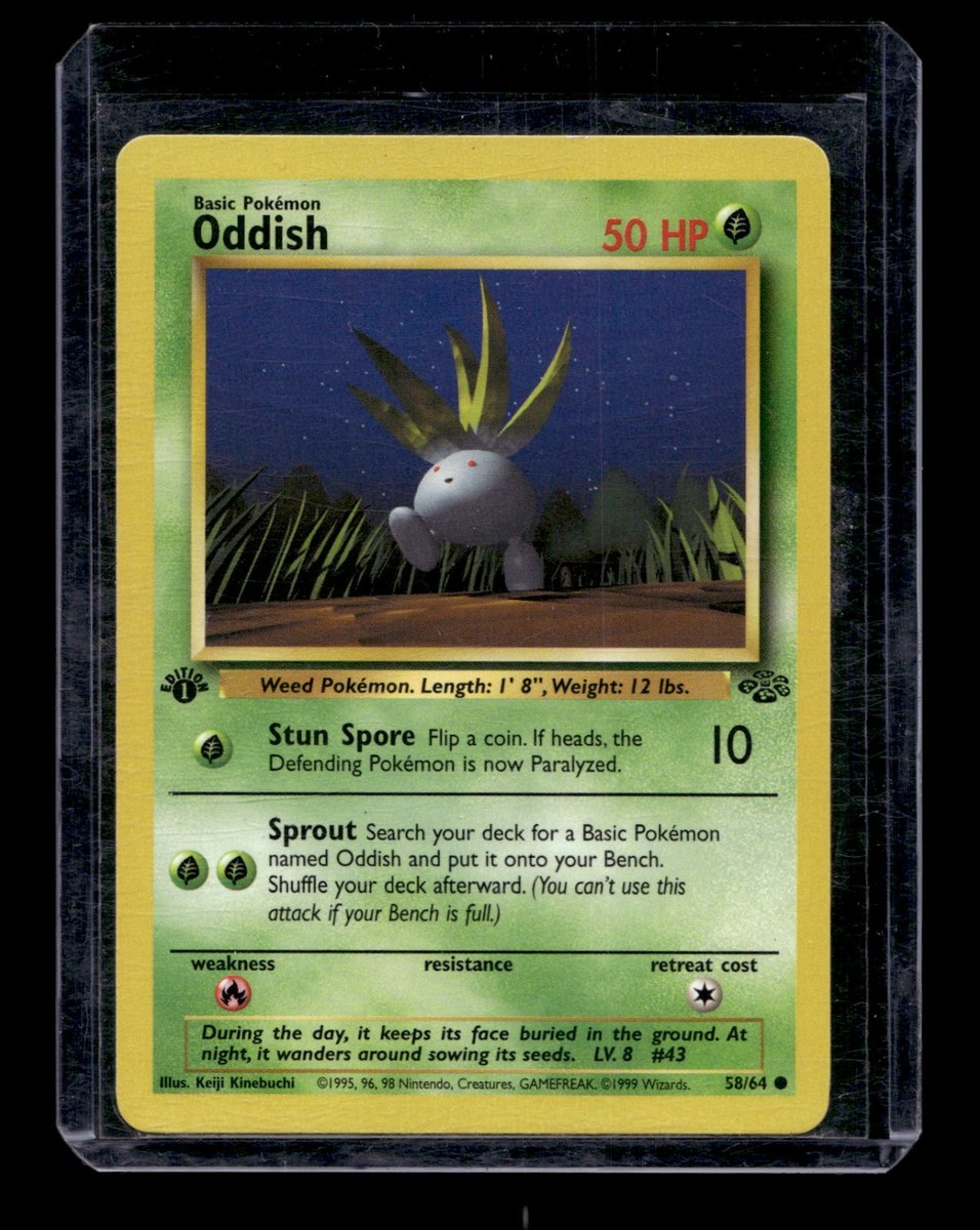 first edition oddish pokemon card Pokémon TCG Pokémon Oddish Common Regular First Edition 58/64 #3