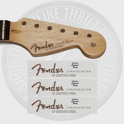 Fender Strat Waterslide Guitar Neck Headstock Decals (Set of 3)