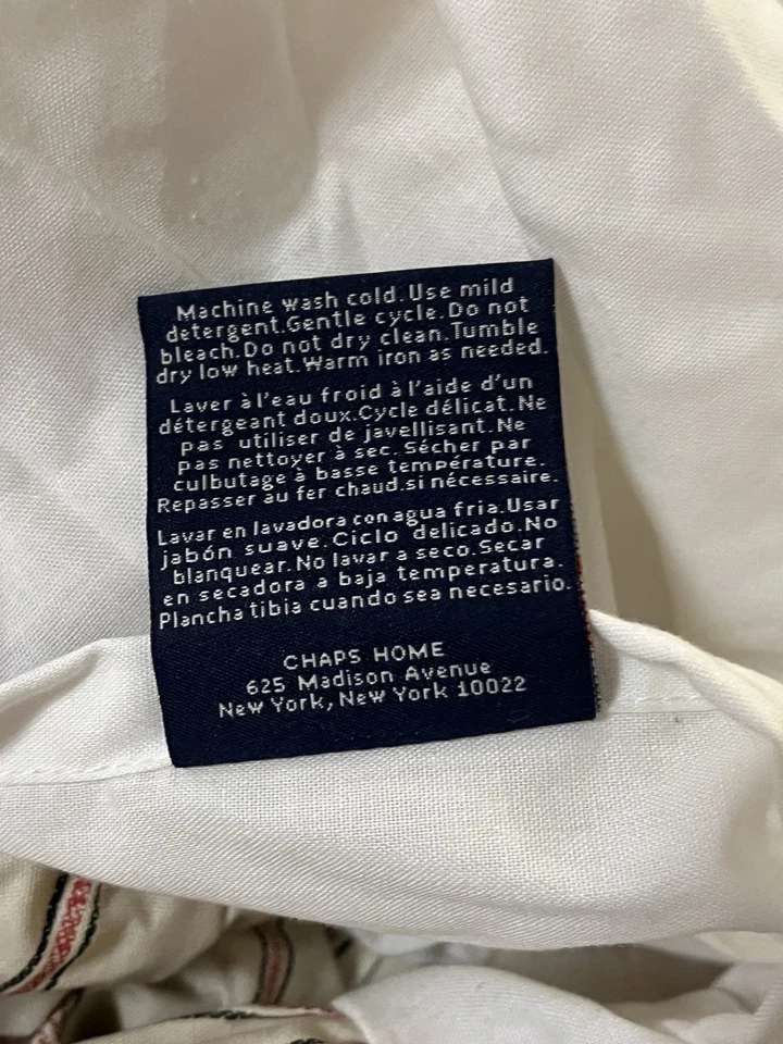 RL Chaps Home Queen Size Bed Skirt/Dust Ruffle Red/Black Stripes 14.5” Drop EUC - Image 4 of 4