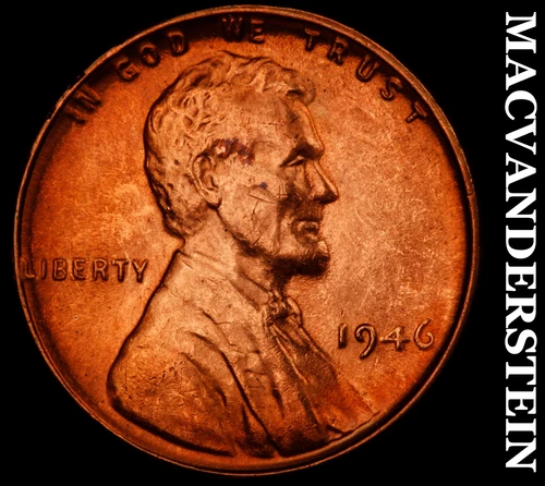 1946 Lincoln Wheat Cent- Red- Choice Gem Brilliant Uncirculated Luster #J4481