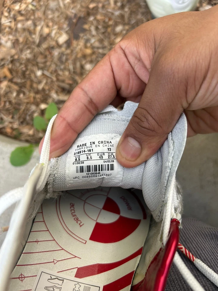 New Nike Total 90 T90 Laser US 9.5 Rare Soccer Boots White Silver Red Football  - Image 4 of 4