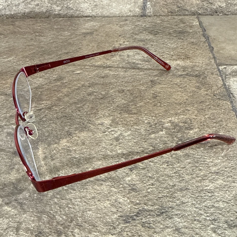 Marco de gafas para mujer ECO Optics 1063 rojo medio borde bisagra flexible 52-17-135-27 mm Foto 2 de 4