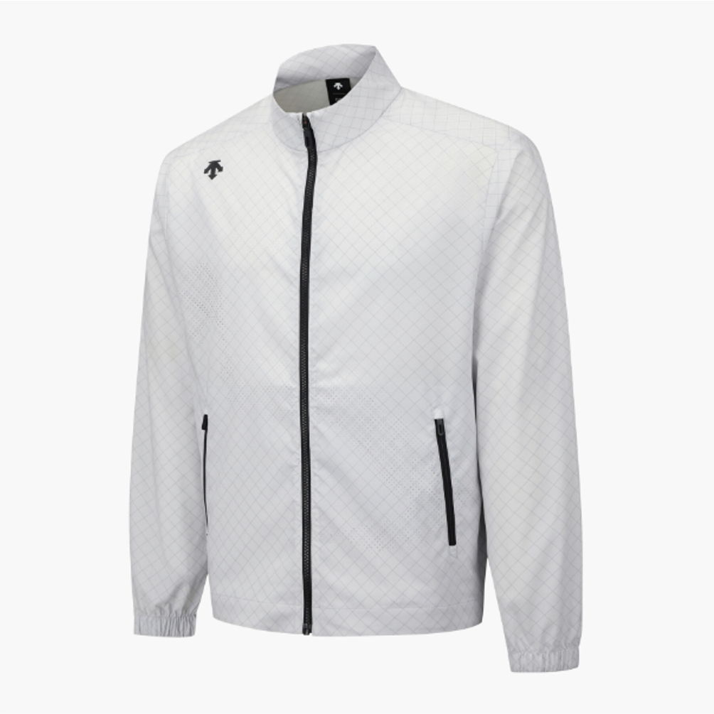 DESCENTE GOLF キルティングジャケット Lサイズ グレー DESCENTE GOLF Men's Single-Layer Airhole Jacket LIGHT GREY ASIAN