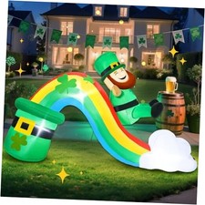 7 FT Long St Patricks Day Inflatable Outdoor Decorations, Blow Up St.