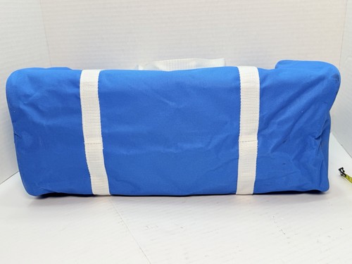 Brooks Running Blue Duffel Bag 18x10x7 White Logo Zipper Gym Travel Gear Tote - 第 6/11 張圖片