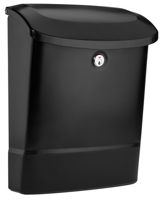 Parkside Locking Vertical Wall Mount Mailbox Galvanized Steel Key Drop Box Blk