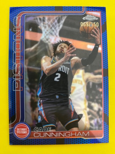 2025-26 Topps Chrome Update CADE CUNNINGHAM Blue Basketball Numbered /150 69!