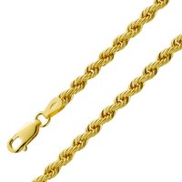 Kordelkette Dookie Rope 3,3Mm Gelbgold 585 14 Karat Halbmassiv Poliert