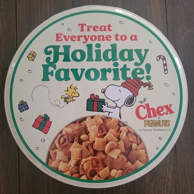 Peanuts Chex Mix Tin 2025, Peanuts Gang, Charlie Brown, Snoopy, Woodstock, NIB