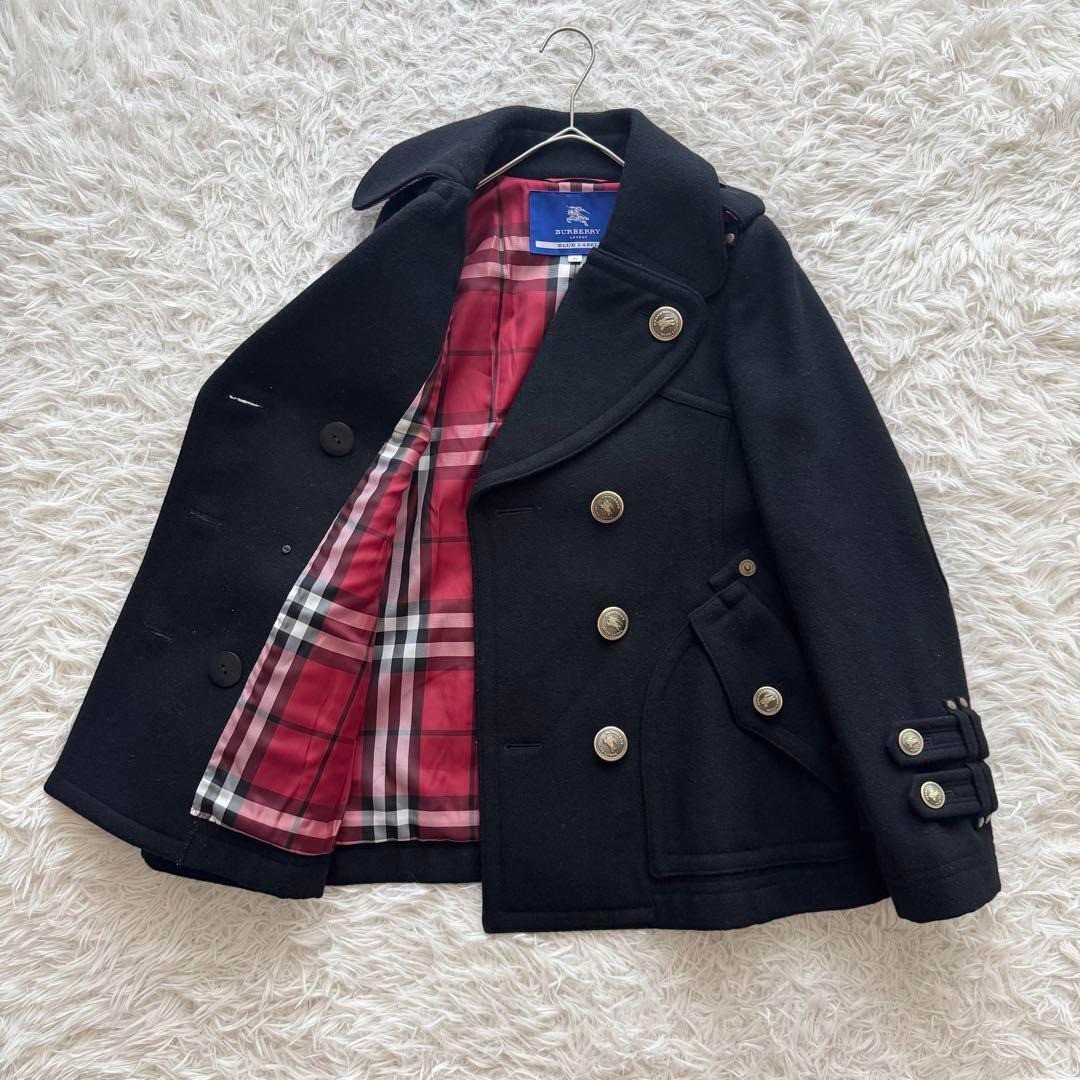 BURBERRY BLUE LABEL ブラックピーコート　38(Mサイズ) BURBERRY BLUE LABEL Peacoat Size 38 Black