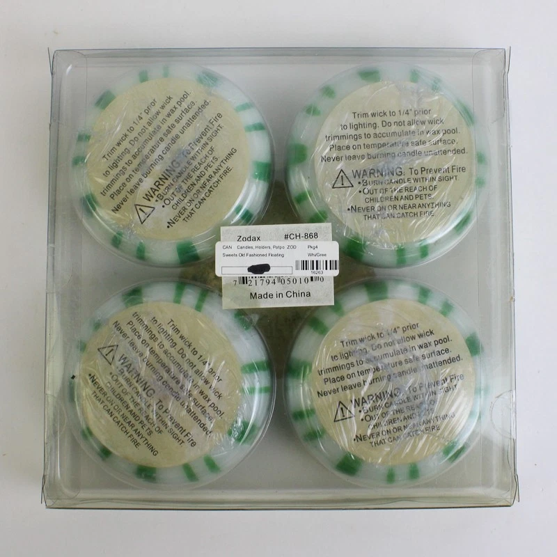 Zodax Velas Flotantes Navidad Dulces Antiguas Verde y Blanco Foto 2 de 4