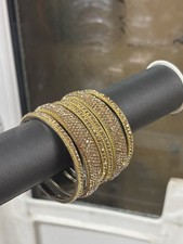 Indian / Asian / Pakistani styled Gold American Diamond Bangles/ Set Of 6 /AD
