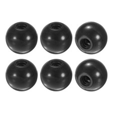 6Pcs Threaded Ball Knobs, M8 30mm Dia. Thermoset Phenolic Steel Handle Black 