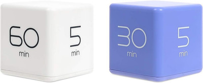 Mooas Cube Timer White & Violet Bundle, Timer for Studying, Cooking and Workout