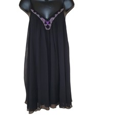 Express Black Beaded V Neck Sleeveless Chiffon Party Dress Sm boho formal sexy