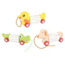 Jouet à tirer en bois fait à la main, Animal à pousser et à tirer, jouet à