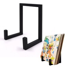 Vinyl Record Storage Black Metal Tabletop 4.96 x 6.3 x 9.44 inches,