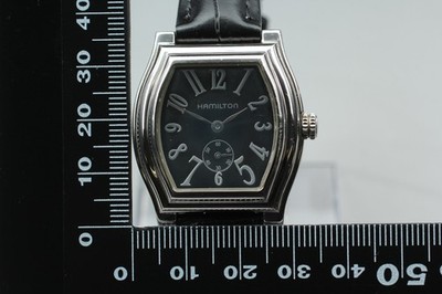 Near MINT] Hamilton Dadson 051120 32mm black dial Quartz Men's