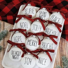 12 Pcs Shatterproof Christmas Ball Ornaments 2.36 Inch White