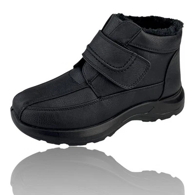 DVINA Herren Stiefel Klettverschluss Winterschuhe Gefüttert Boots Stiefeletten 3272