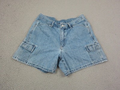 Vintage Lee Riders Jean Shorts Womens 16 M Blue Denim Cargo Cotton Jorts Y2K