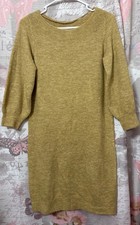 VERO MODA Sweater Dress 3/4 Sleeve Oatmeal Size XS Boat Neck Pencil Dress **