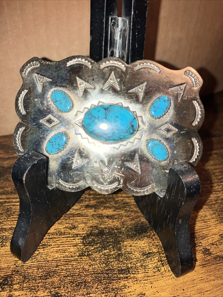 New Turqouise And Silver Belt Buckle Fits 1.5\