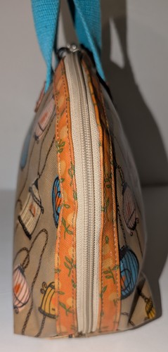 FOSSIL Key Per Coated Canvas Handbag Cosmetic Bag Bird Cages Multicolor FUN! - Bild 4 von 10