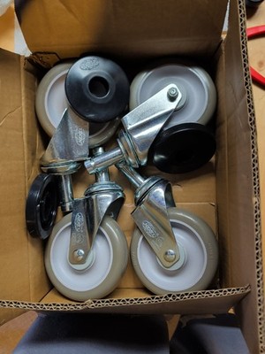 Nexel Industries 500591 Set of 4 Polyurethane Swivel Wheel Casters 5'' Diameter